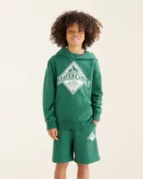 Roots Kids Beaver Canoe Relaxed Hoodie Jacket in Forest Green