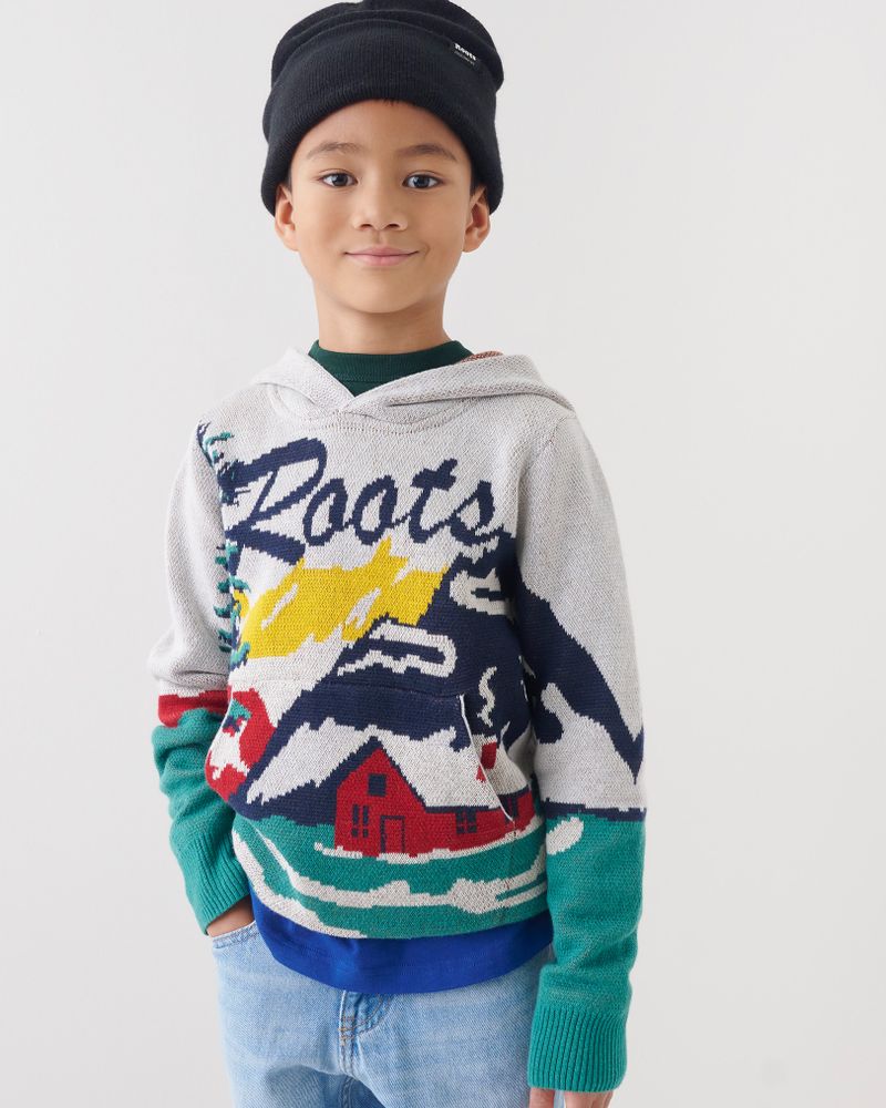 Roots Kids Landscape Hoodie Sweater Jacket in Grey Mix | Shop Midtown