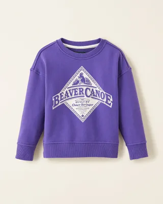 Roots Toddler Beaver Canoe Relaxed Crew Sweatshirt in Deep Violet