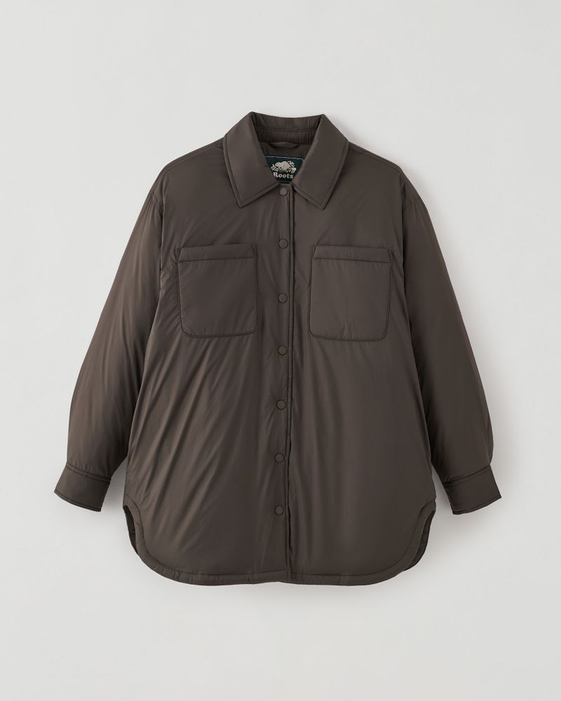 Roots Coaches Shacket Jacket in Black Olive