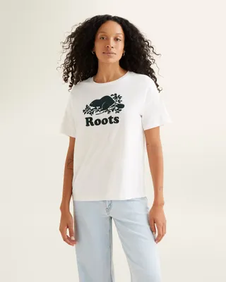 Roots Women's Organic Relaxed Cooper T-Shirt in Egret