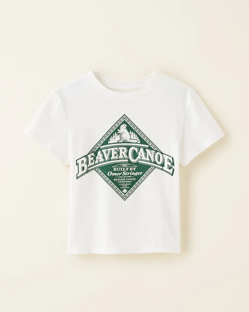 Roots Toddler Beaver Canoe Relaxed T-Shirt in Egret