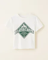 Roots Toddler Beaver Canoe Relaxed T-Shirt in Egret