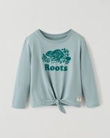 Roots Toddler Girl's Winter Cooper Tie T-Shirt in Alpine Blue