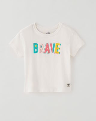 Roots Toddler Girl's Strength T-Shirt in Egret