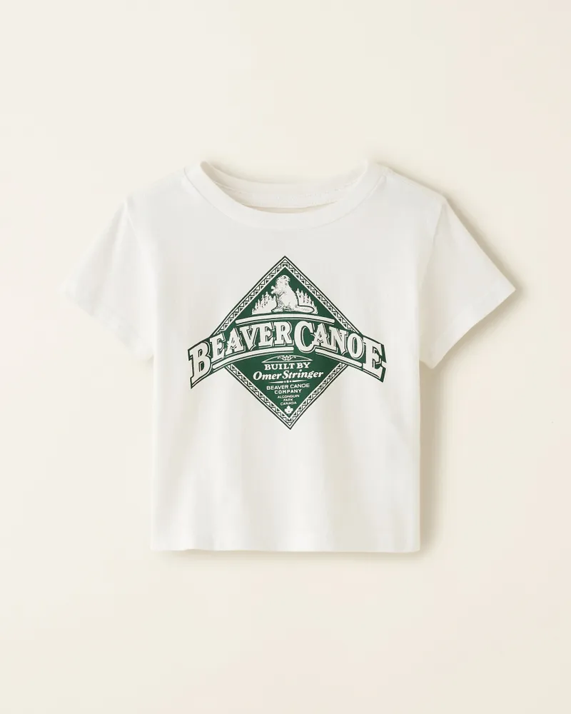 Roots Baby Beaver Canoe Relaxed T-Shirt in Egret