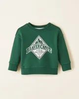 Roots Baby Beaver Canoe Relaxed Crew Sweatshirt in Forest Green