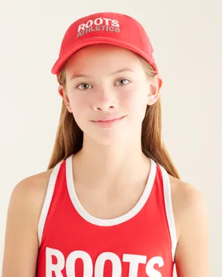 Roots Kids Athletics Baseball Cap Hat in Jam Red