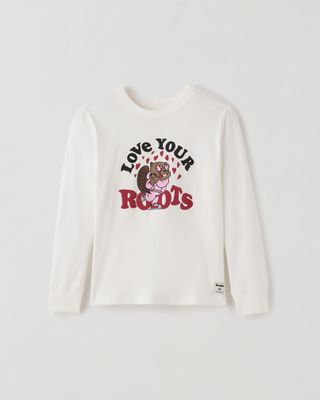 Roots Kids Love T-Shirt in Egret
