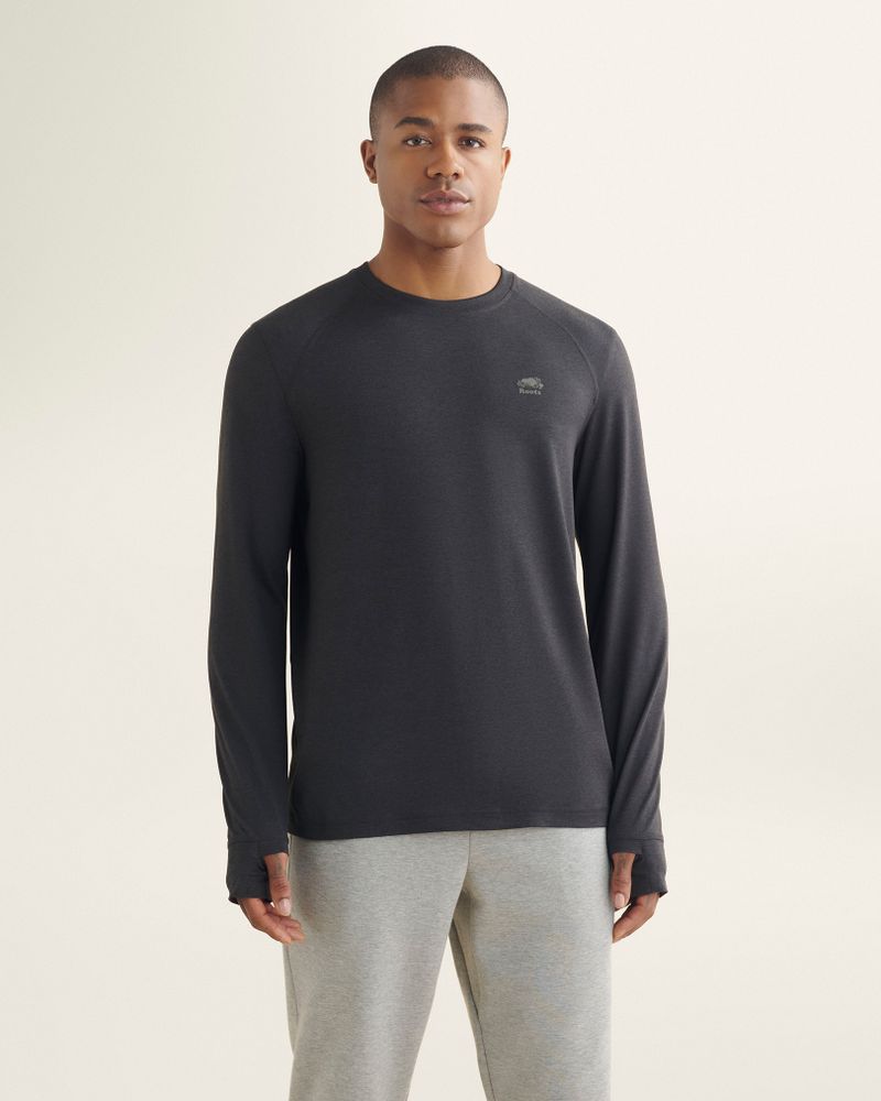 Roots Renew Long Sleeve T-Shirt in Black Pepper