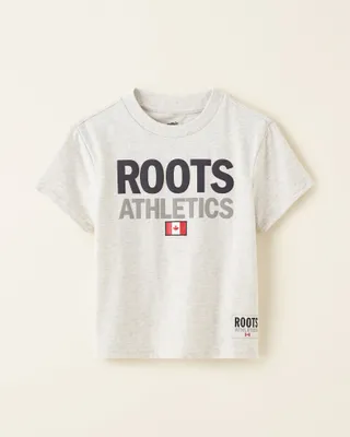 Roots Toddler Athletics T-Shirt in White Mix
