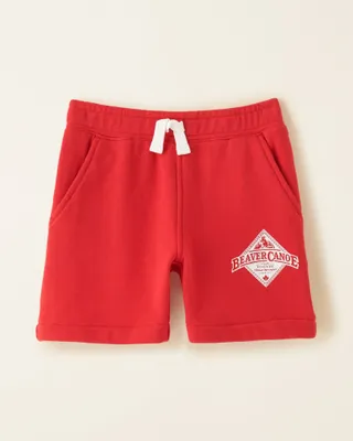 Roots Toddler Beaver Canoe Sweatshort in Jam Red