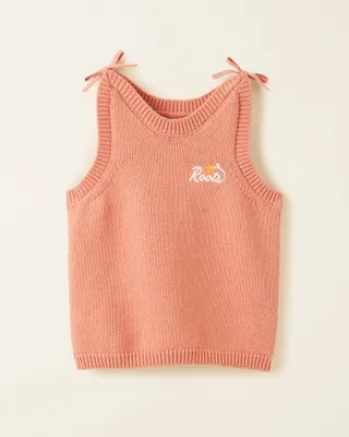Roots Toddler Girl's Sweater Knit Tank in Canyon Clay
