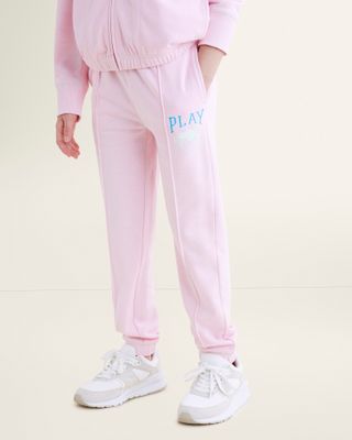 Roots Kids Play Pintuck Sweatpant in Lilac Bloom