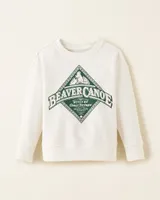 Roots Toddler Beaver Canoe Relaxed Crew Sweatshirt in Egret