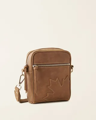 Roots Maple Leaf Essential Crossbody Tribe in Natural