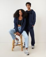 Roots Organic Original Full Zip Hoodie in Navy Blazer