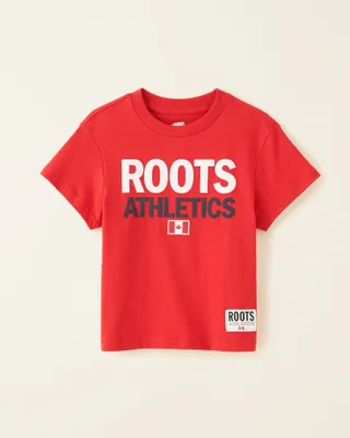 Roots Toddler Athletics T-Shirt in Jam Red