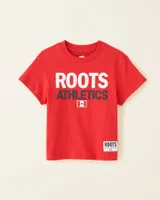 Roots Toddler Athletics T-Shirt in Jam Red