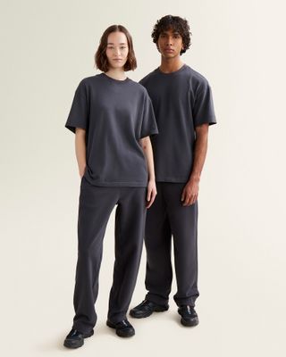 Roots One Open Bottom Sweatpant Gender Free in Graphite