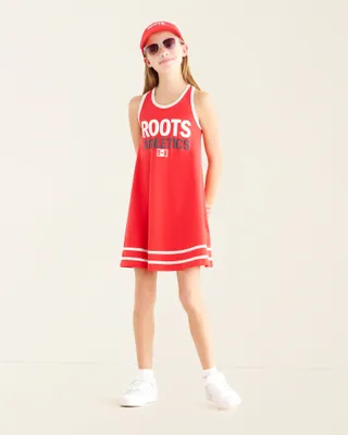 Roots Girl's Athletics Tank Dress in Jam Red