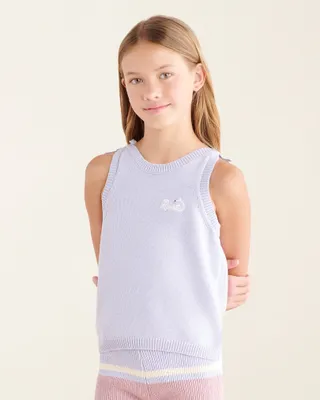Roots Girl's Sweater Knit Tank Shirt in Dusty Lilac