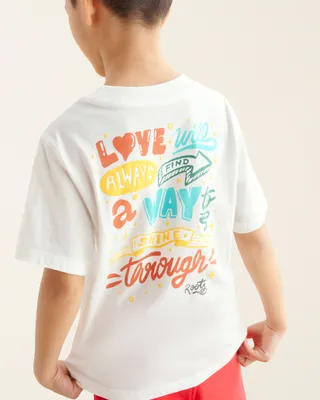 Roots Kids Artist Pride T-Shirt in Egret