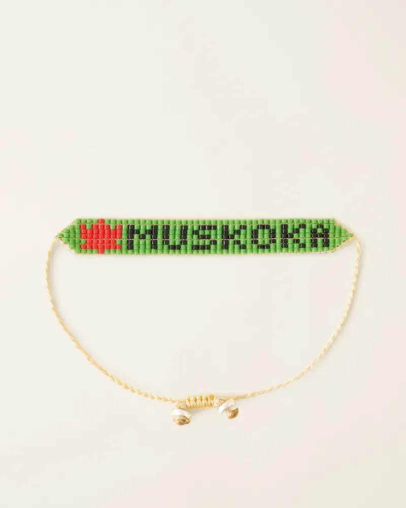 Roots Muskoka Friendship Bracelet in Green