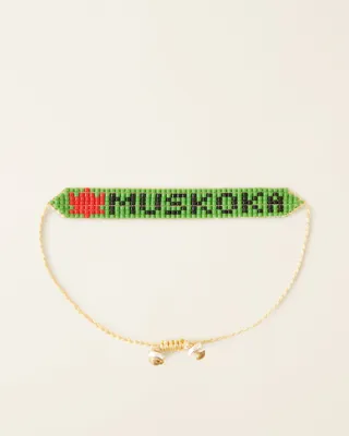 Roots Muskoka Friendship Bracelet in Green