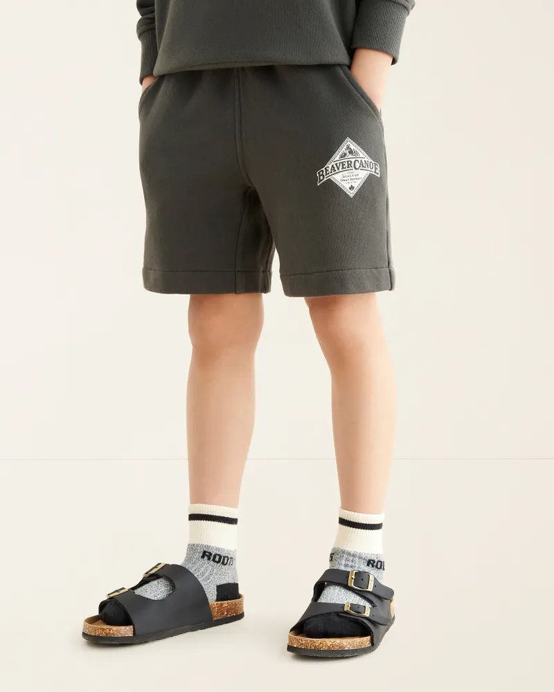 Roots Kids Beaver Canoe Sweatshort Pants in Raven