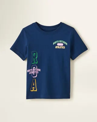 Roots Toddler Outdoor Athletics T-Shirt in True Navy