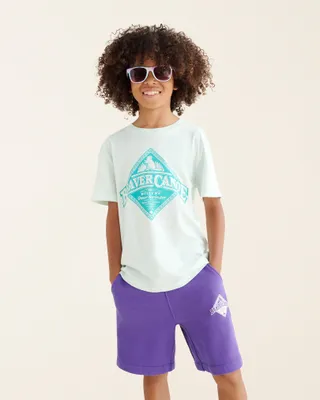 Roots Kids Beaver Canoe Relaxed T-Shirt in Turquoise Mist