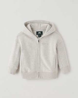 Roots Baby One Full Zip Hoodie in White Mix