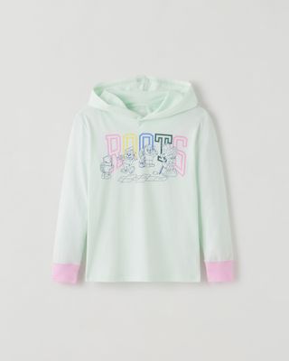 Roots Kids Play Hooded T-Shirt in Hint Of Mint