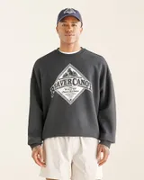 Roots Beaver Canoe Relaxed Crew Sweatshirt Gender Free in Raven