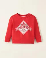 Roots Baby Beaver Canoe Relaxed Crew Sweatshirt in Jam Red