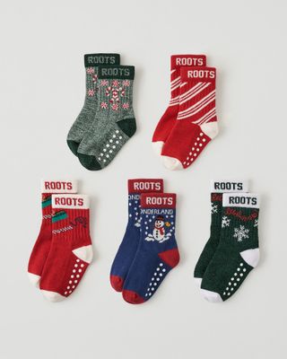 Roots Toddler Winter Sock 5 Pack in Assorted Colours