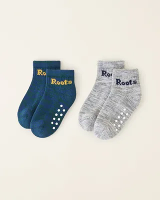 Roots Toddler Sport Sock 2 Pack in Blue Mix