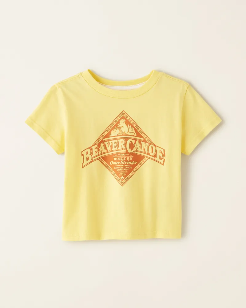 Roots Baby Beaver Canoe Relaxed T-Shirt in Popcorn Yellow