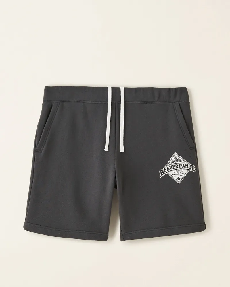 Roots Beaver Canoe Sweatshort 8 Inch in Raven