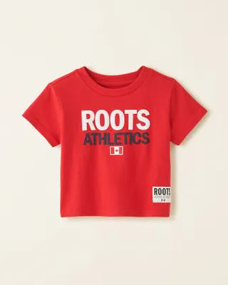 Roots Baby Athletics T-Shirt in Jam Red