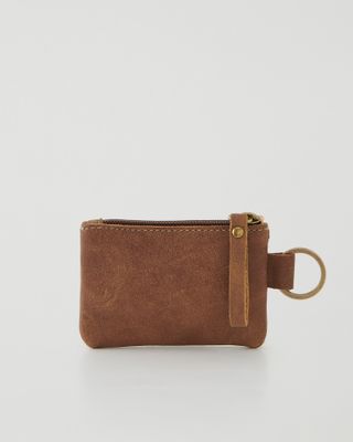 Roots Top Zip Pouch Tribe in Natural