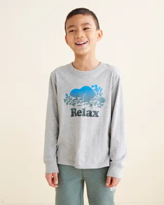 Roots Kids Cooper Relax T-Shirt in Grey Mix
