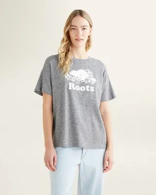 Roots Women's Organic Relaxed Cooper T-Shirt in Salt/Pepper