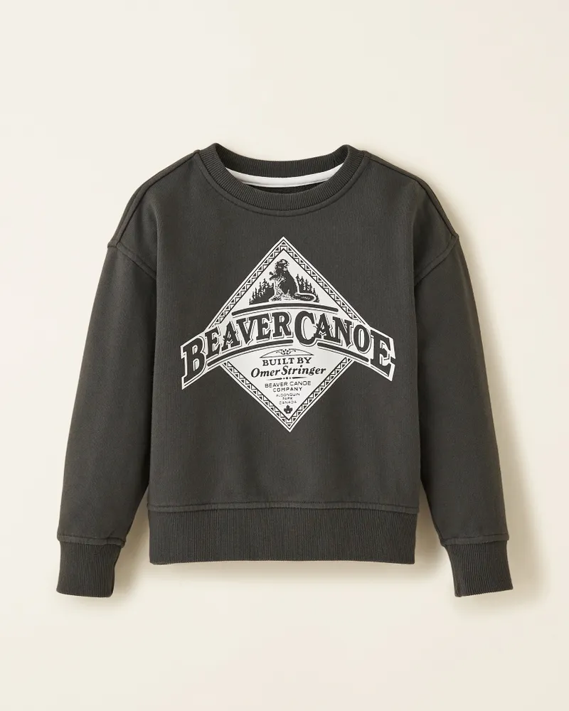 Roots Toddler Beaver Canoe Relaxed Crew Sweatshirt in Raven