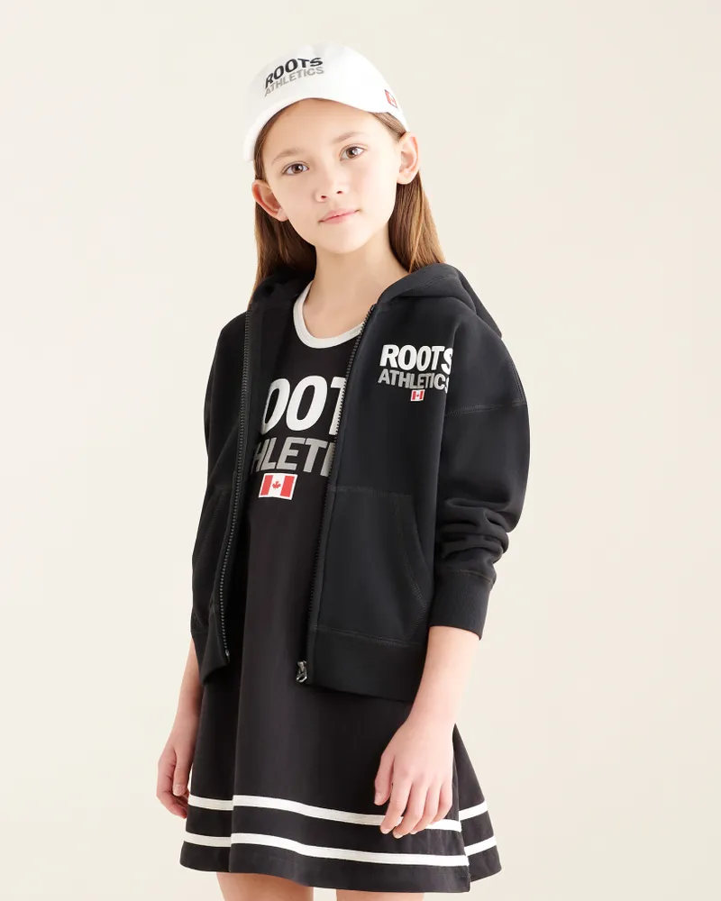 Roots Kids Athletics Zip Hoodie Jacket in Black