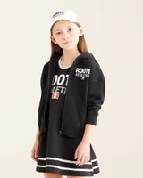 Roots Kids Athletics Zip Hoodie Jacket in Black