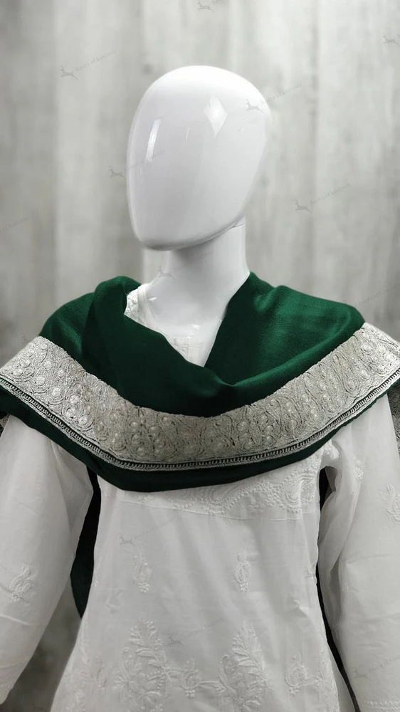 Pure Pashmina Shawl with Silver Tilla Work (ONE OF A KIND