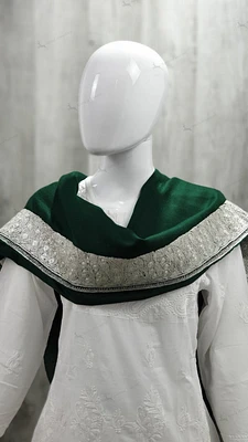 Pure Pashmina Shawl with Silver Tilla Work (ONE OF A KIND