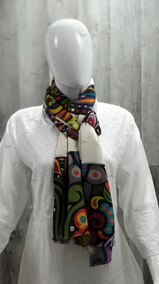 Cashmere Horse White Shawl
